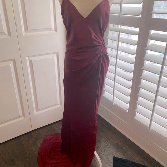 NTW long deep wine formal dress - Picture 2 of 5